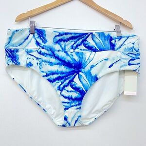 Calia Women’s Swim Boyshort Floral Flourish Blue Bottom Midrise Size XX